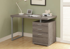 Monarch Specialties I 7326 Bureau, Bureau À Domicile, Ordinateur Portable, Configuration Gauche, Droite, Tiroirs De Rangement, 48"l, Travail, Métal, Stratifié, Brun, Gris, Contemporain, Moderne - Simple Boutique