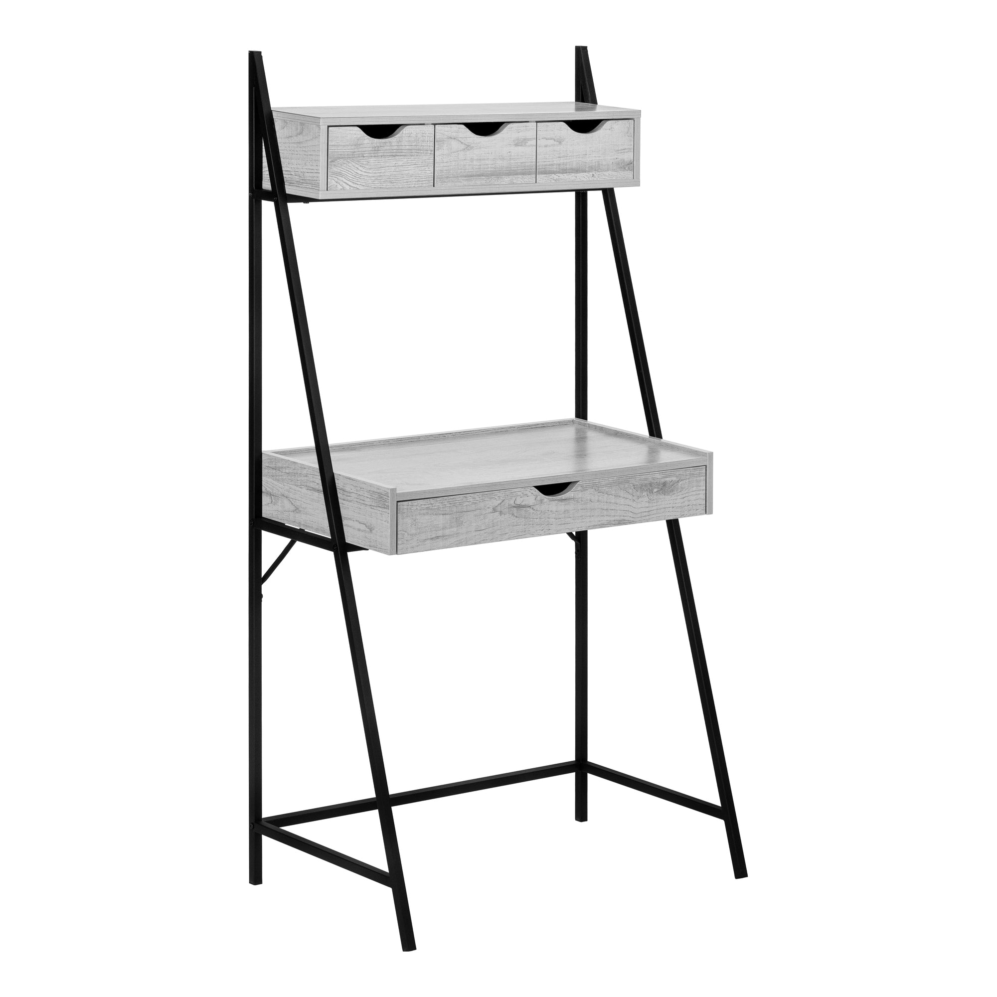 Monarch Specialties I 7331 Bureau, Bureau À Domicile, Ordinateur Portable, Penché, Tiroirs De Rangement, 32"l, Travail, Métal, Stratifié, Gris, Noir, Contemporain, Moderne - Simple Boutique