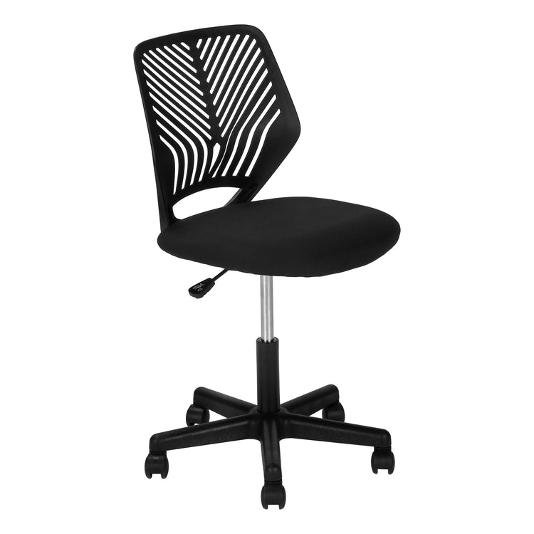 Monarch Specialties I 7336 Chaise De Bureau, Hauteur Ajustable, Pivotant, Ergonomique, Bureau, Travail, Juvénile, Métal, En Tissu, Noir, Contemporain, Moderne - Simple Boutique