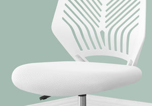Monarch Specialties I 7338 Chaise De Bureau, Hauteur Ajustable, Pivotant, Ergonomique, Bureau, Travail, Juvénile, Métal, En Tissu, Blanc, Noir, Contemporain, Moderne - Simple Boutique