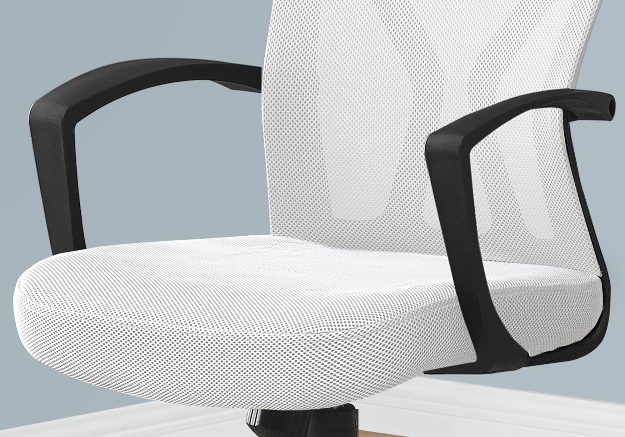 Monarch Specialties I 7341 Chaise De Bureau, Hauteur Ajustable, Pivotant, Ergonomique, Appuis-bras, Bureau, Travail, Métal, En Tissu, Blanc, Noir, Contemporain, Moderne - Simple Boutique