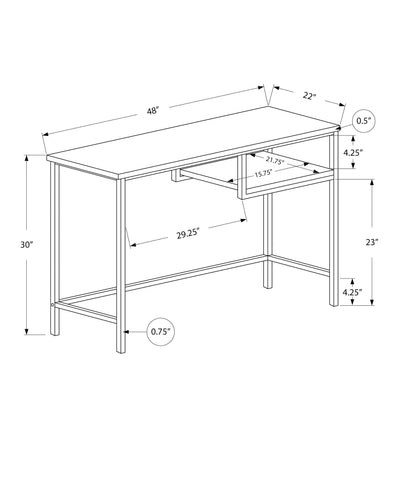 Monarch Specialties I 7368 Bureau, Bureau À Domicile, Ordinateur Portable, 48