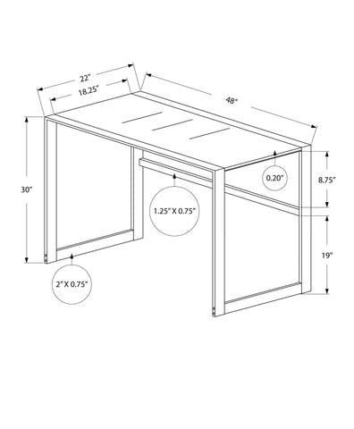 Monarch Specialties I 7379 Bureau, Bureau À Domicile, Ordinateur Portable, 48