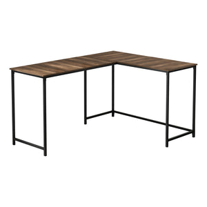 Monarch Specialties I 7391 Bureau, Bureau À Domicile, Coin, 58"l, Forme De L, Travail, Ordinateur Portable, Métal, Stratifié, Brun, Noir, Contemporain, Moderne - Simple Boutique