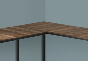 Monarch Specialties I 7391 Bureau, Bureau À Domicile, Coin, 58"l, Forme De L, Travail, Ordinateur Portable, Métal, Stratifié, Brun, Noir, Contemporain, Moderne - Simple Boutique