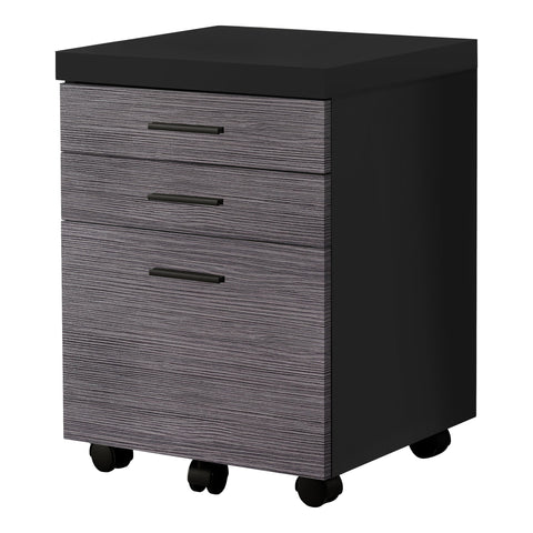 Monarch Specialties I 7403 Classeur, Mobile Roulant, Tiroirs De Rangement, Support D'imprimante, Bureau, Travail, Stratifié, Noir, Gris, Contemporain, Moderne