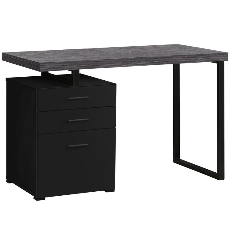Monarch Specialties I 7411 Bureau, Bureau À Domicile, Ordinateur Portable, Configuration Gauche, Droite, Tiroirs De Rangement, 48"l, Travail, Métal, Stratifié, Noir, Gris, Contemporain, Moderne - Simple Boutique