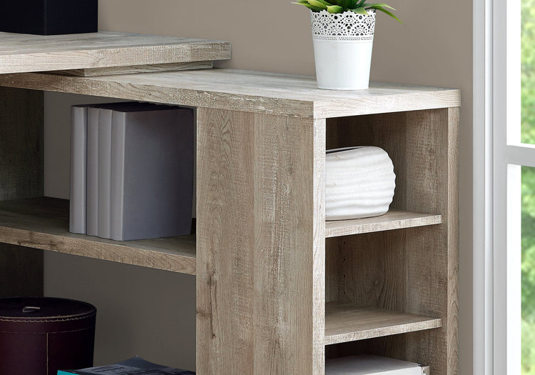 Monarch Specialties I 7422 Bureau, Bureau À Domicile, Coin, Configuration Gauche, Droite, Tiroirs De Rangement, Forme De L, Travail, Ordinateur Portable, Stratifié, Beige, Contemporain, Moderne - Simple Boutique
