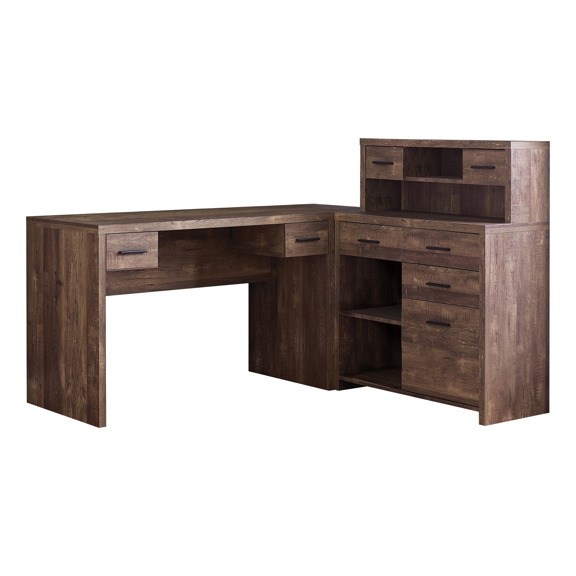 Monarch Specialties I 7427 Bureau, Bureau À Domicile, Coin, Configuration Gauche, Droite, Tiroirs De Rangement, Forme De L, Travail, Ordinateur Portable, Stratifié, Brun, Contemporain, Moderne - Simple Boutique
