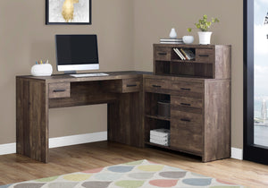 Monarch Specialties I 7427 Bureau, Bureau À Domicile, Coin, Configuration Gauche, Droite, Tiroirs De Rangement, Forme De L, Travail, Ordinateur Portable, Stratifié, Brun, Contemporain, Moderne - Simple Boutique