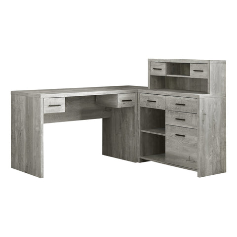 Monarch Specialties I 7428 Bureau, Bureau À Domicile, Coin, Configuration Gauche, Droite, Tiroirs De Rangement, Forme De L, Travail, Ordinateur Portable, Stratifié, Gris, Contemporain, Moderne