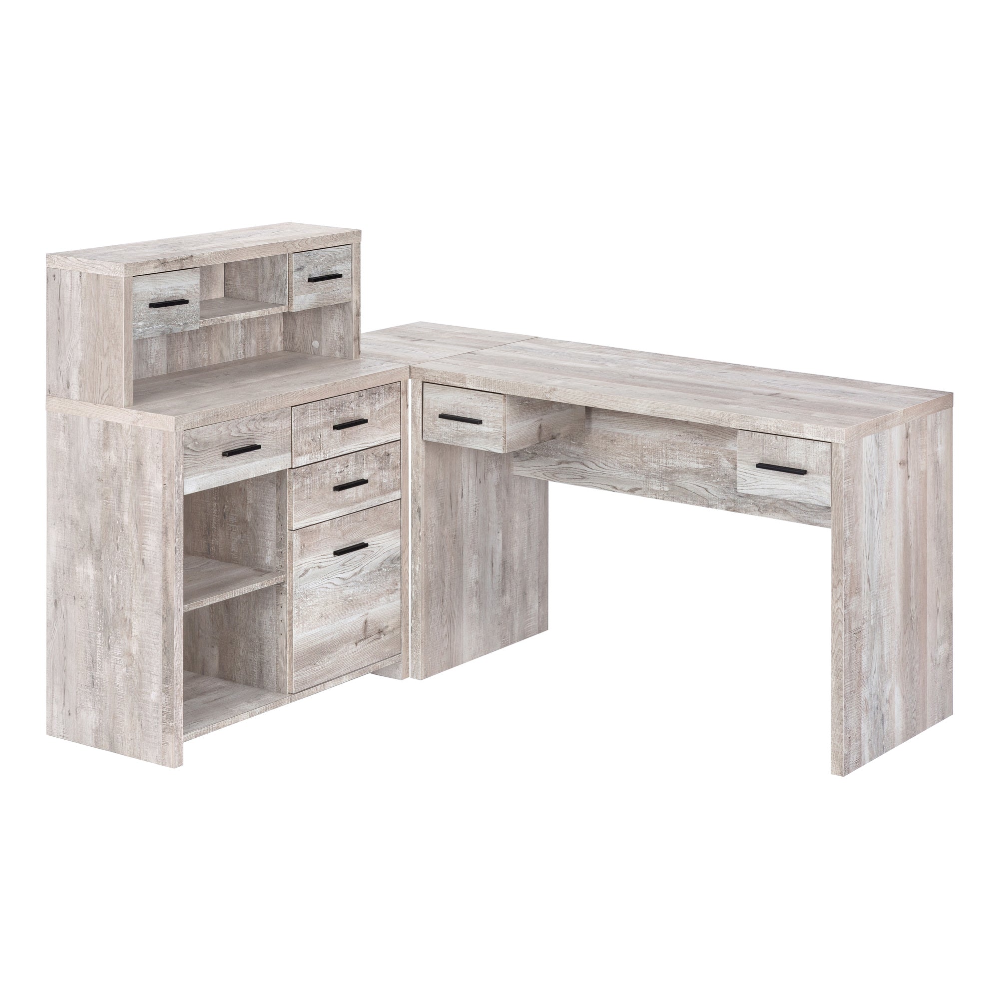 Monarch Specialties I 7429 Bureau, Bureau À Domicile, Coin, Configuration Gauche, Droite, Tiroirs De Rangement, Forme De L, Travail, Ordinateur Portable, Stratifié, Beige, Contemporain, Moderne - Simple Boutique