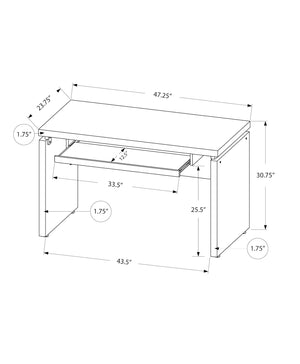 Monarch Specialties I 7439 Bureau, Bureau À Domicile, Ordinateur Portable, 48"l, Travail, Stratifié, Noir, Gris, Contemporain, Moderne - Simple Boutique