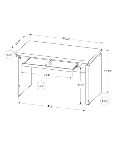 Monarch Specialties I 7439 Bureau, Bureau À Domicile, Ordinateur Portable, 48