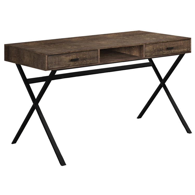 Monarch Specialties I 7447 Bureau, Bureau À Domicile, Ordinateur Portable, Tiroirs De Rangement, 48"l, Travail, Métal, Stratifié, Brun, Noir, Contemporain, Moderne - Simple Boutique