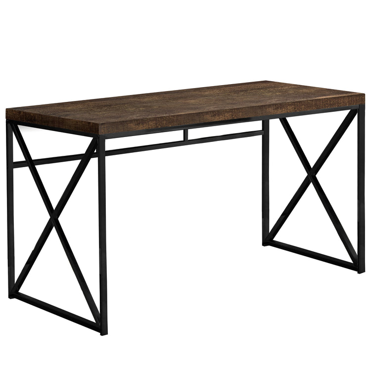Monarch Specialties I 7450 Bureau, Bureau À Domicile, Ordinateur Portable, Travail, Métal, Stratifié, Brun, Noir, Contemporain, Moderne - Simple Boutique