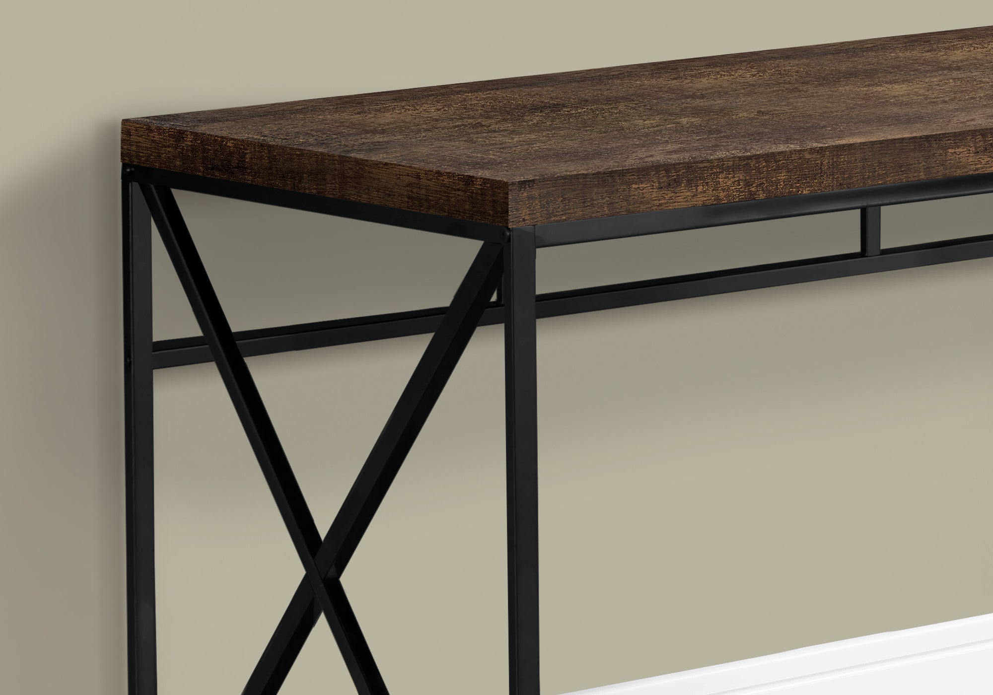 Monarch Specialties I 7450 Bureau, Bureau À Domicile, Ordinateur Portable, Travail, Métal, Stratifié, Brun, Noir, Contemporain, Moderne - Simple Boutique