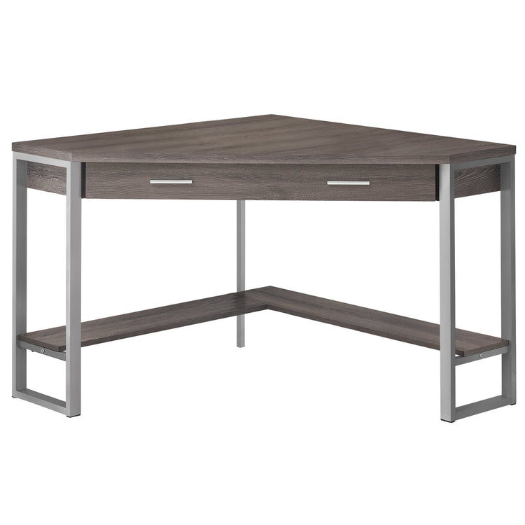 Monarch Specialties I 7501 Bureau, Bureau À Domicile, Coin, Tiroirs De Rangement, 42"l, Travail, Ordinateur Portable, Métal, Stratifié, Brun, Gris, Contemporain, Moderne - Simple Boutique