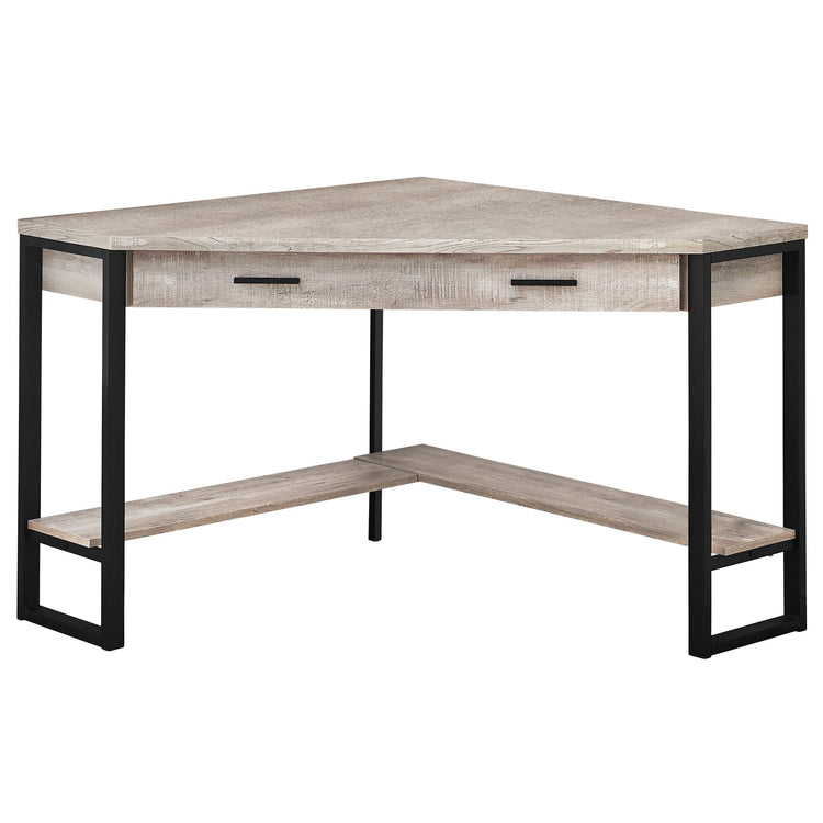 Monarch Specialties I 7506 Bureau, Bureau À Domicile, Coin, Tiroirs De Rangement, 42"l, Travail, Ordinateur Portable, Métal, Stratifié, Beige, Noir, Contemporain, Moderne - Simple Boutique