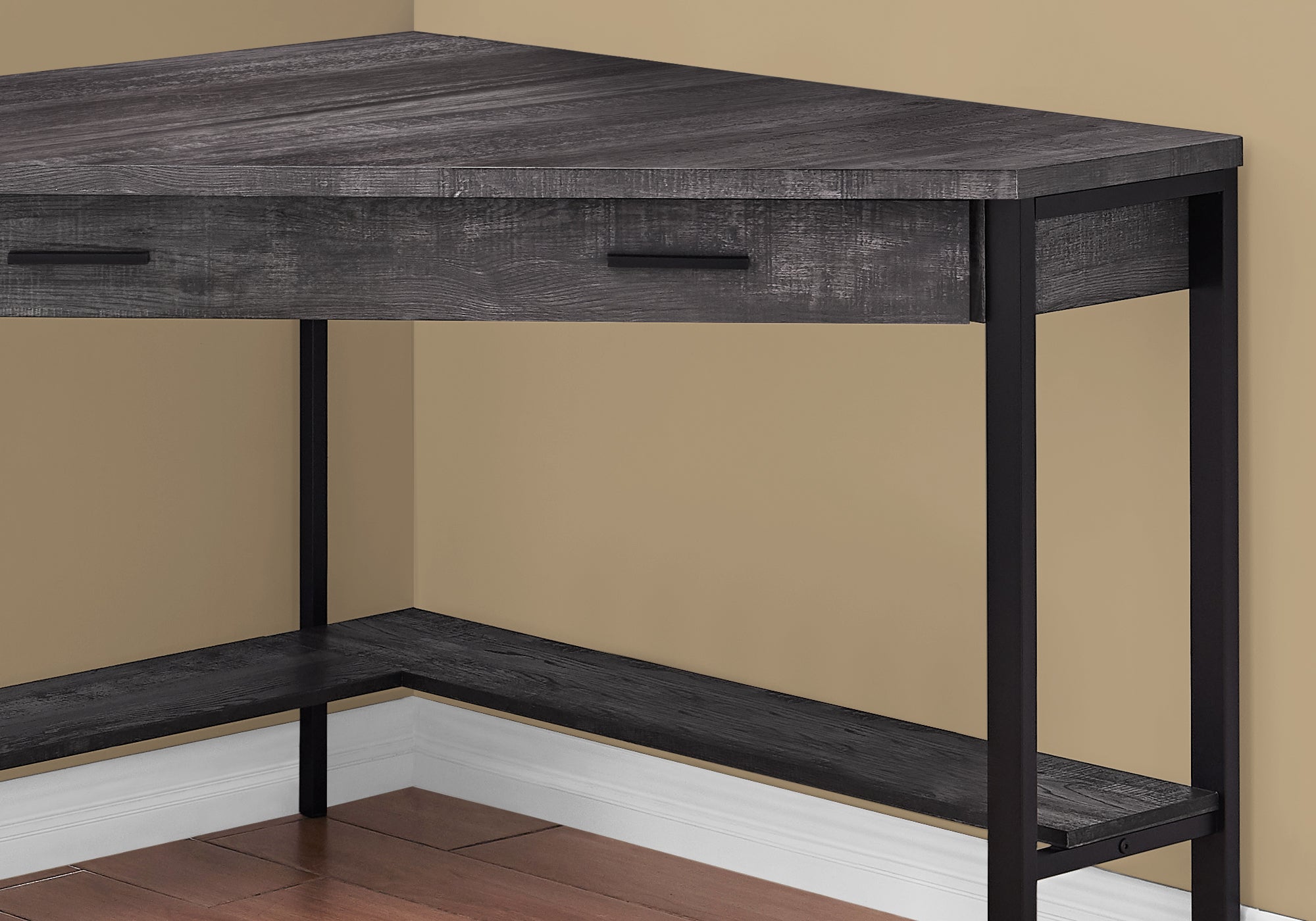 Monarch Specialties I 7507 Bureau, Bureau À Domicile, Coin, Tiroirs De Rangement, 42"l, Travail, Ordinateur Portable, Métal, Stratifié, Noir, Contemporain, Moderne - Simple Boutique
