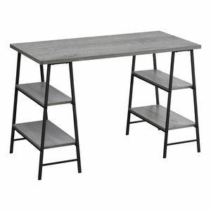 Monarch Specialties I 7524 Bureau, Bureau À Domicile, Ordinateur Portable, Étagères De Rangement, 48"l, Travail, Métal, Stratifié, Gris, Noir, Contemporain, Moderne - Simple Boutique