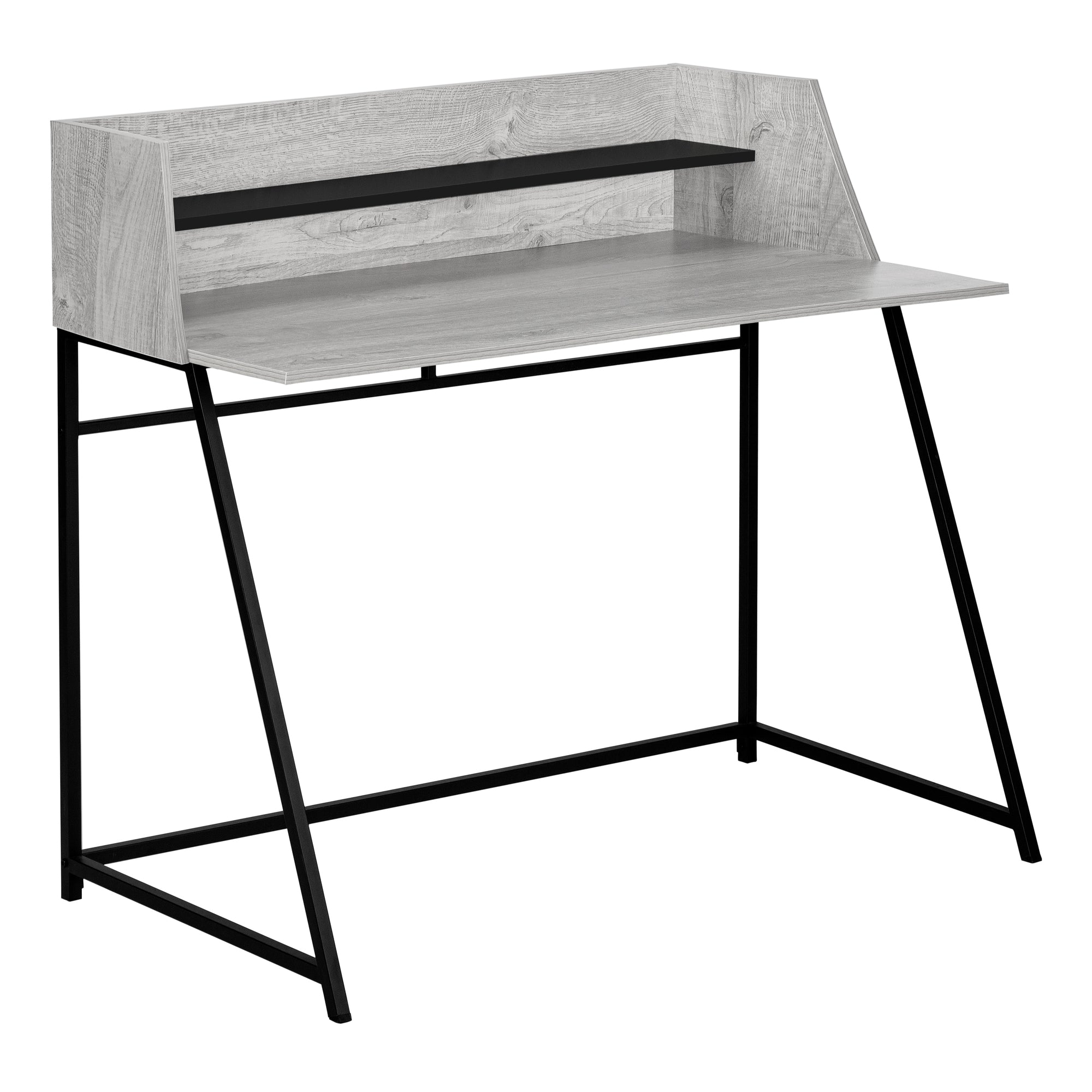 Monarch Specialties I 7551 Bureau, Bureau À Domicile, Ordinateur Portable, Étagères De Rangement, 48"l, Travail, Métal, Stratifié, Gris, Noir, Contemporain, Moderne - Simple Boutique