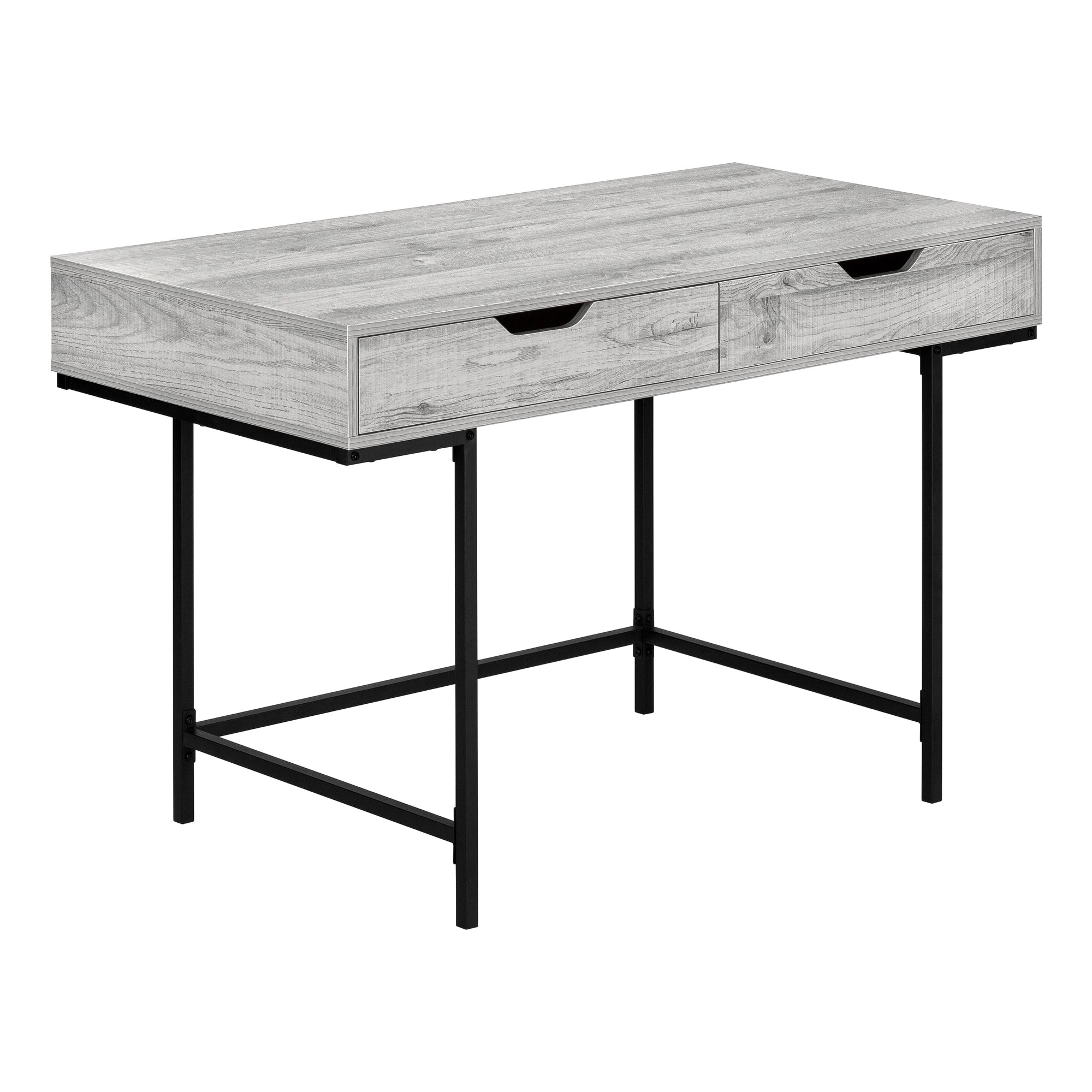 Monarch Specialties I 7553 Bureau, Bureau À Domicile, Ordinateur Portable, Tiroirs De Rangement, 48"l, Travail, Métal, Stratifié, Gris, Noir, Contemporain, Moderne - Simple Boutique