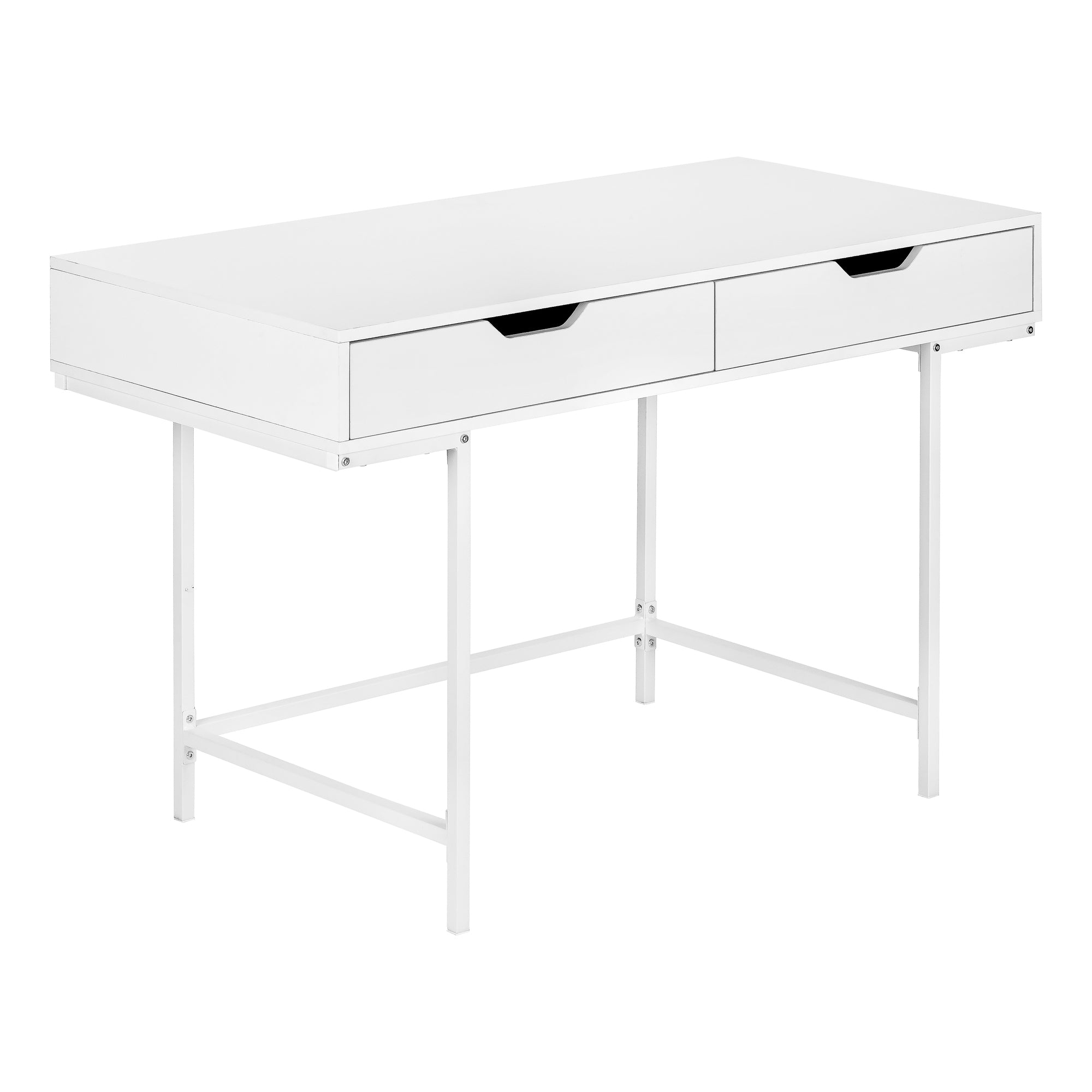 Monarch Specialties I 7554 Bureau, Bureau À Domicile, Ordinateur Portable, Tiroirs De Rangement, 48"l, Travail, Métal, Stratifié, Blanc, Contemporain, Moderne - Simple Boutique