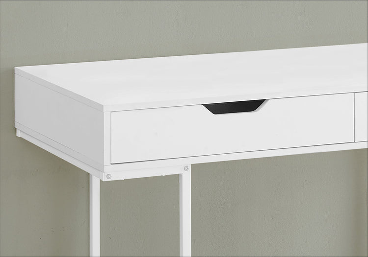 Monarch Specialties I 7554 Bureau, Bureau À Domicile, Ordinateur Portable, Tiroirs De Rangement, 48"l, Travail, Métal, Stratifié, Blanc, Contemporain, Moderne - Simple Boutique
