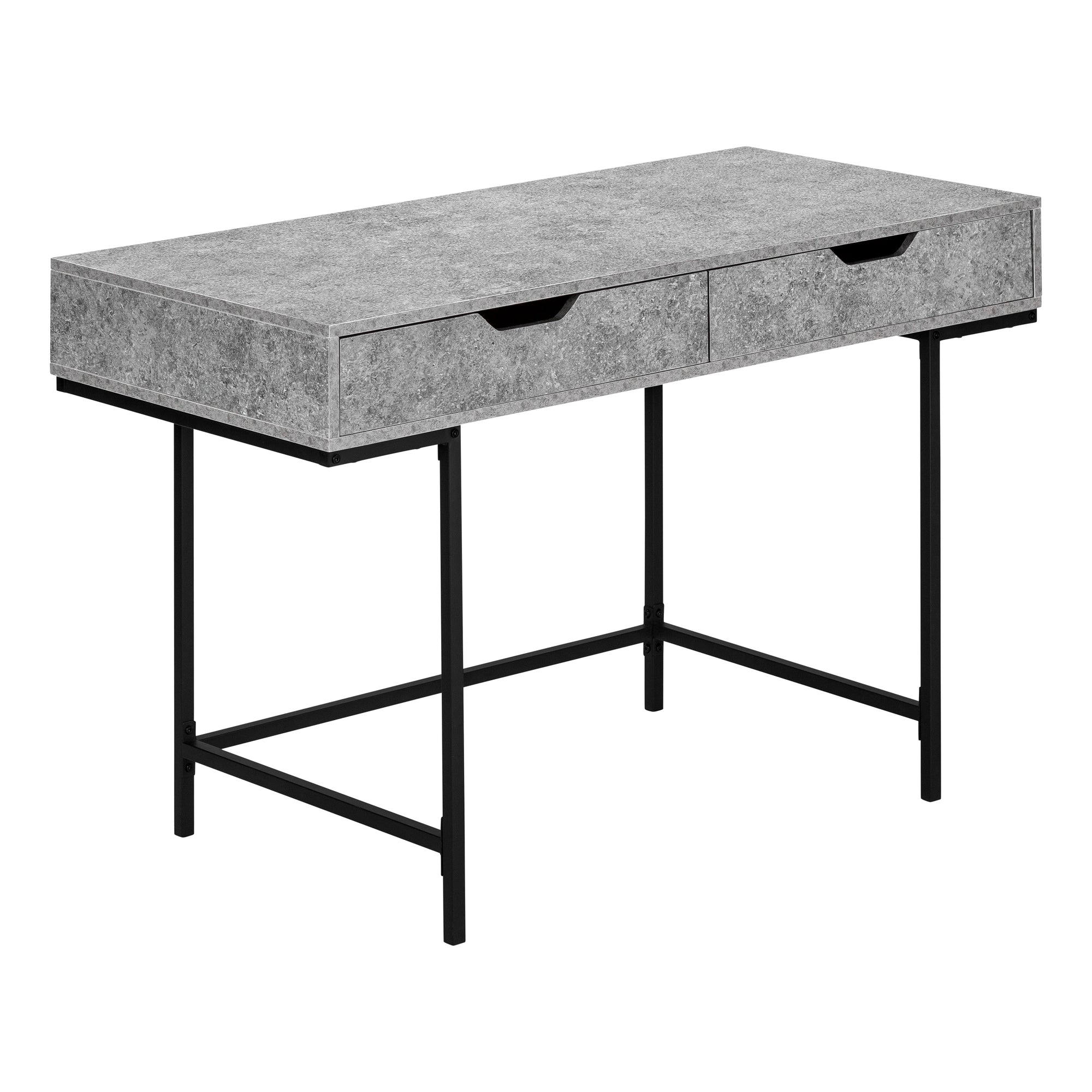 Monarch Specialties I 7559 Bureau, Bureau À Domicile, Ordinateur Portable, Tiroirs De Rangement, 48"l, Travail, Métal, Stratifié, Gris, Noir, Contemporain, Moderne - Simple Boutique