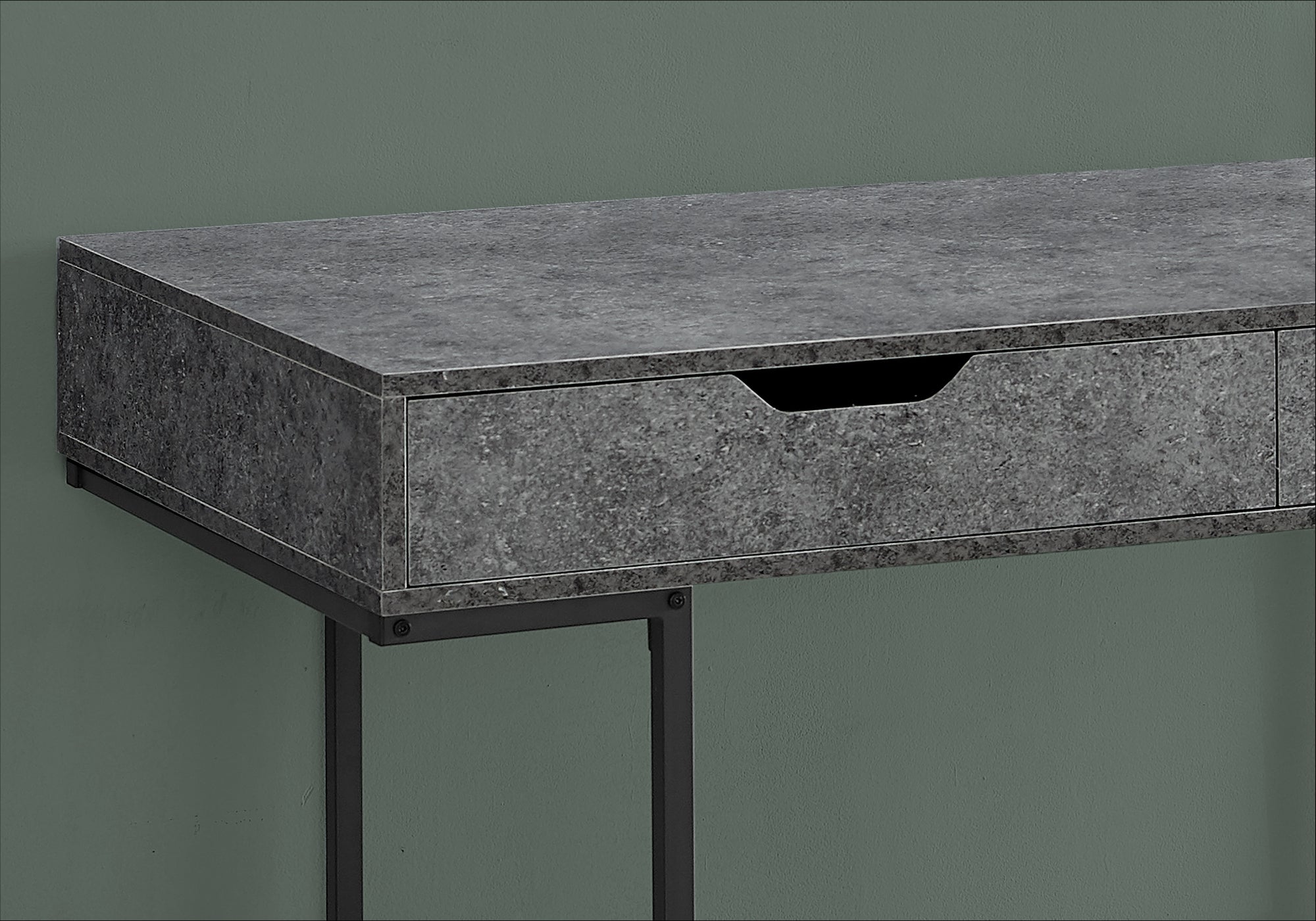 Monarch Specialties I 7559 Bureau, Bureau À Domicile, Ordinateur Portable, Tiroirs De Rangement, 48"l, Travail, Métal, Stratifié, Gris, Noir, Contemporain, Moderne - Simple Boutique