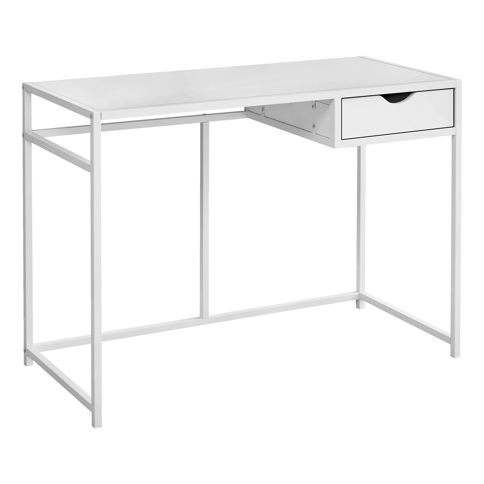 Monarch Specialties I 7570 Bureau, Bureau À Domicile, Ordinateur Portable, Tiroir De Rangement, 42"l, Travail, Métal, Stratifié, Blanc, Contemporain, Moderne - Simple Boutique