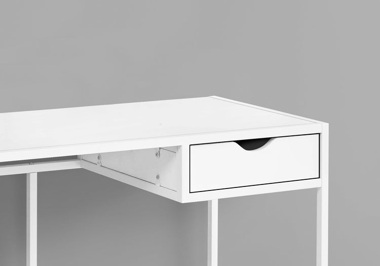 Monarch Specialties I 7570 Bureau, Bureau À Domicile, Ordinateur Portable, Tiroir De Rangement, 42"l, Travail, Métal, Stratifié, Blanc, Contemporain, Moderne - Simple Boutique