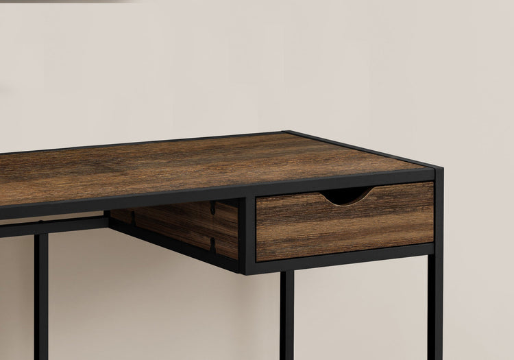 Monarch Specialties I 7574 Bureau, Bureau À Domicile, Ordinateur Portable, Tiroir De Rangement, 42"l, Travail, Métal, Stratifié, Brun, Noir, Contemporain, Moderne - Simple Boutique