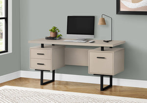 Monarch Specialties I 7629 Bureau, Bureau À Domicile, Ordinateur Portable, Configuration Gauche, Droite, Tiroirs De Rangement, 60"l, Travail, Métal, Stratifié, Beige, Noir, Contemporain, Moderne - Simple Boutique