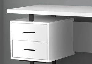 Monarch Specialties I 7631 Bureau, Bureau À Domicile, Ordinateur Portable, Configuration Gauche, Droite, Tiroirs De Rangement, 60"l, Travail, Métal, Stratifié, Blanc, Noir, Contemporain, Moderne - Simple Boutique