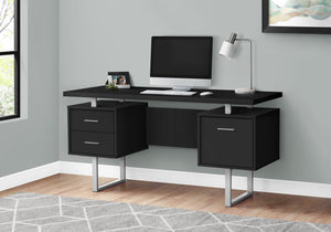 Monarch Specialties I 7634 Bureau, Bureau À Domicile, Ordinateur Portable, Configuration Gauche, Droite, Tiroirs De Rangement, 60"l, Travail, Métal, Stratifié, Noir, Gris, Contemporain, Moderne - Simple Boutique