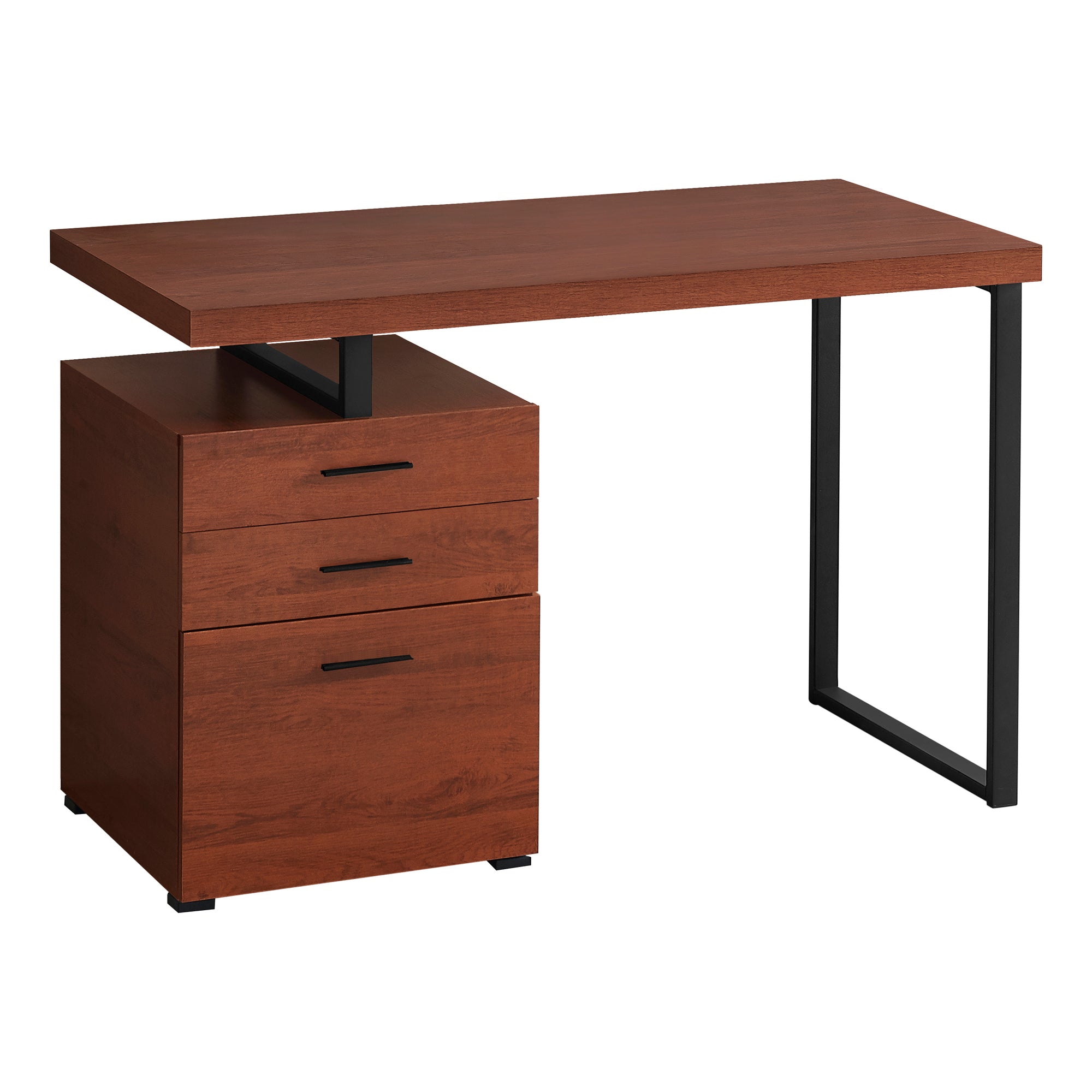 Monarch Specialties I 7641 Bureau, Bureau À Domicile, Ordinateur Portable, Configuration Gauche, Droite, Tiroirs De Rangement, 48"l, Travail, Métal, Stratifié, Brun, Noir, Contemporain, Moderne - Simple Boutique