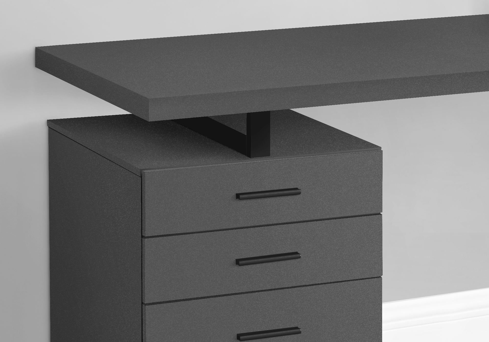 Monarch Specialties I 7645 Bureau, Bureau À Domicile, Ordinateur Portable, Configuration Gauche, Droite, Tiroirs De Rangement, 48"l, Travail, Métal, Stratifié, Gris, Noir, Contemporain, Moderne - Simple Boutique