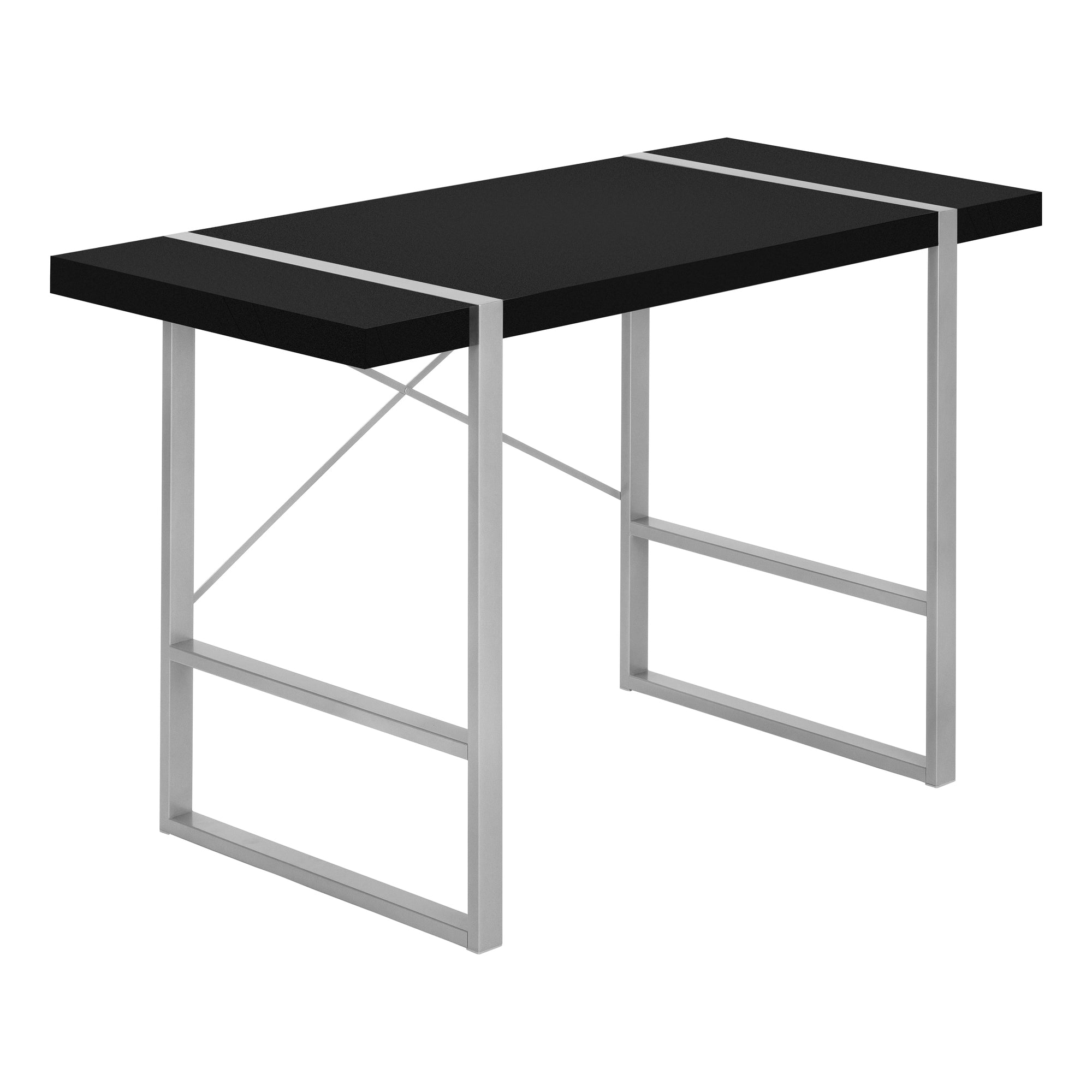 Monarch Specialties I 7664 Bureau, Bureau À Domicile, Ordinateur Portable, 48"l, Travail, Métal, Stratifié, Noir, Gris, Contemporain, Moderne - Simple Boutique