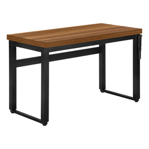 Monarch Specialties I 7675 Bureau, Bureau À Domicile, Debout, Ajustable, 48"l, Travail, Ordinateur Portable, Métal, Stratifié, Noyer, Noir, Contemporain, Moderne - Simple Boutique