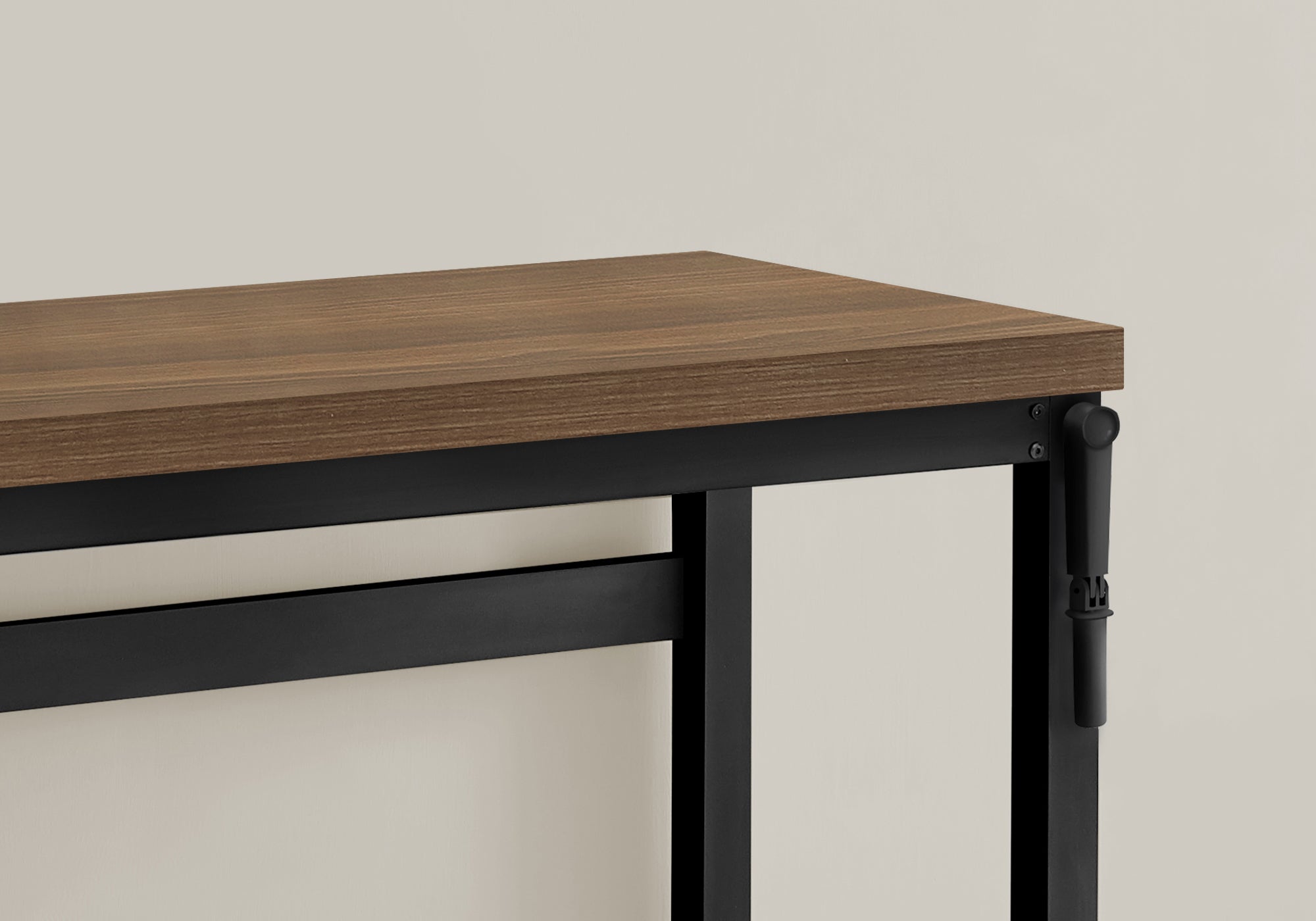 Monarch Specialties I 7675 Bureau, Bureau À Domicile, Debout, Ajustable, 48"l, Travail, Ordinateur Portable, Métal, Stratifié, Noyer, Noir, Contemporain, Moderne - Simple Boutique