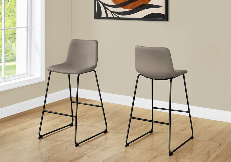 Monarch Specialties I 7751 Chaise De Bureau, Hauteur Bar, Debout, Bureau, Travail, Pu D'aspect Cuir, Métal, Brun, Noir, Contemporain, Moderne - Simple Boutique