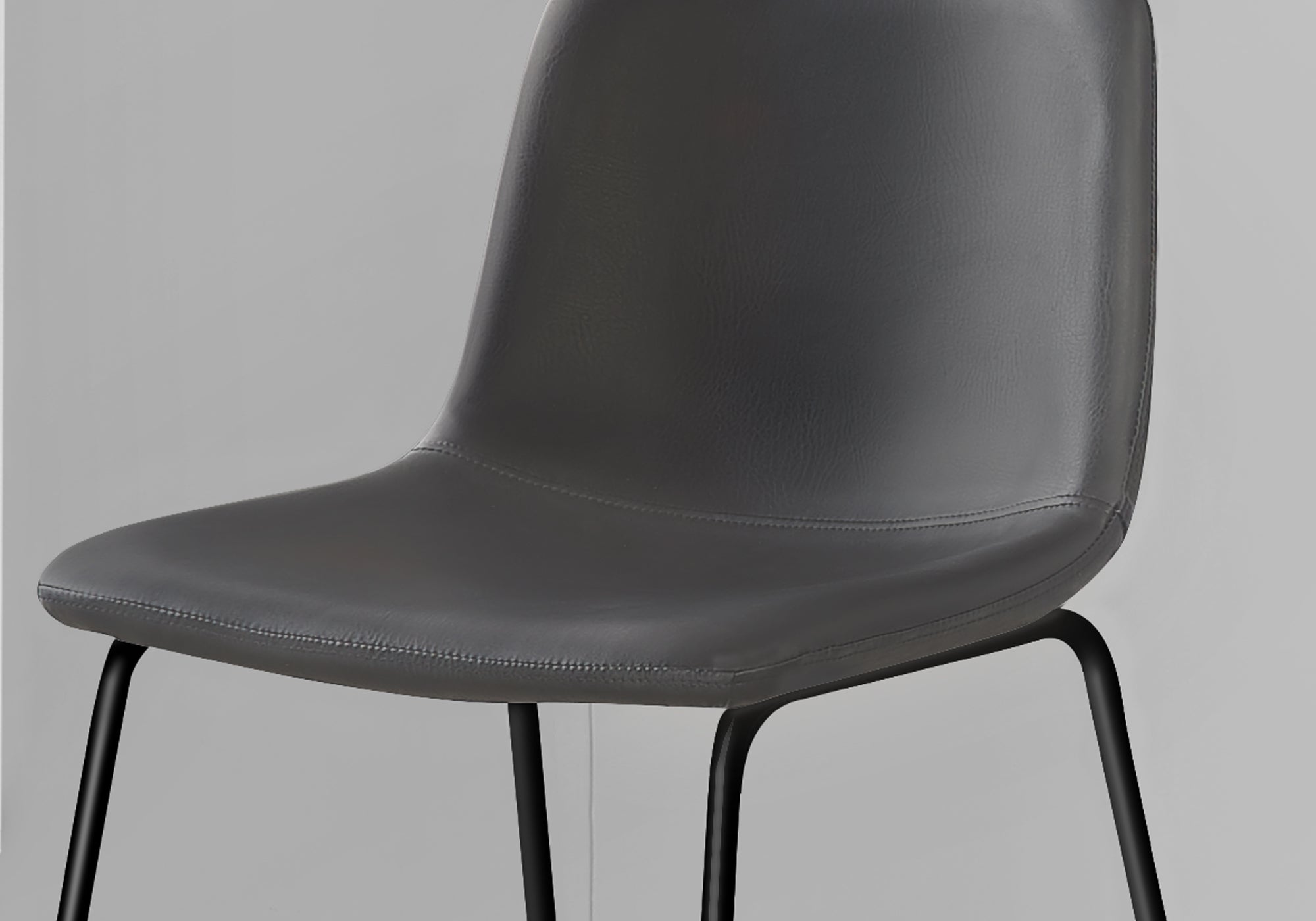 Monarch Specialties I 7752 Chaise De Bureau, Hauteur Bar, Debout, Bureau, Travail, Pu D'aspect Cuir, Métal, Gris, Noir, Contemporain, Moderne - Simple Boutique