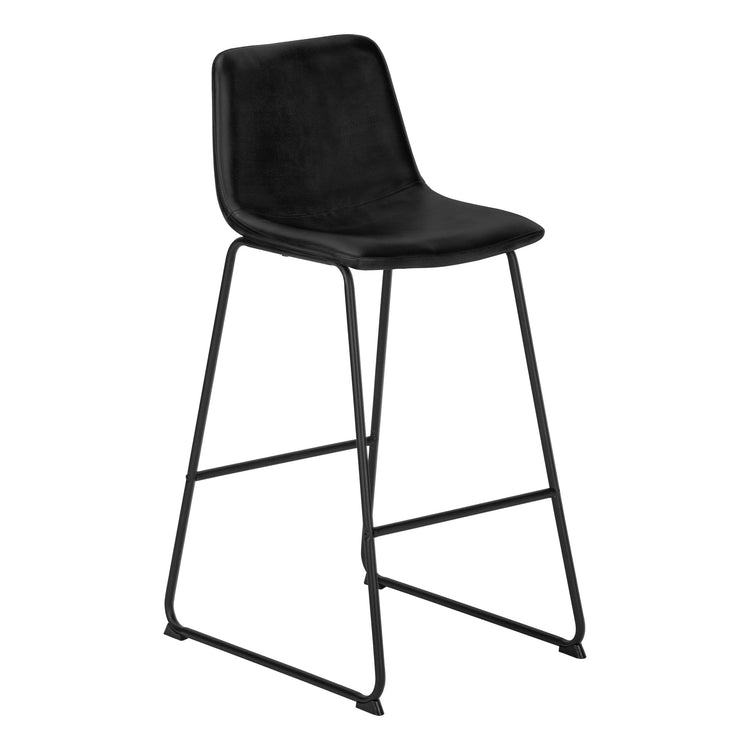 Monarch Specialties I 7754 Chaise De Bureau, Hauteur Bar, Debout, Bureau, Travail, Pu D'aspect Cuir, Métal, Noir, Contemporain, Moderne - Simple Boutique