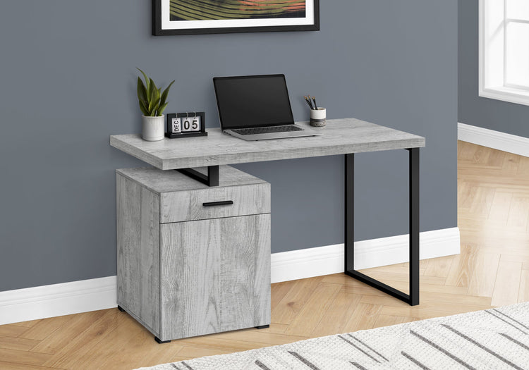 Monarch Specialties I 7763 Bureau, Bureau À Domicile, Ordinateur Portable, Configuration Gauche, Droite, Tiroirs De Rangement, 48"l, Travail, Métal, Stratifié, Gris, Noir, Contemporain, Moderne - Simple Boutique