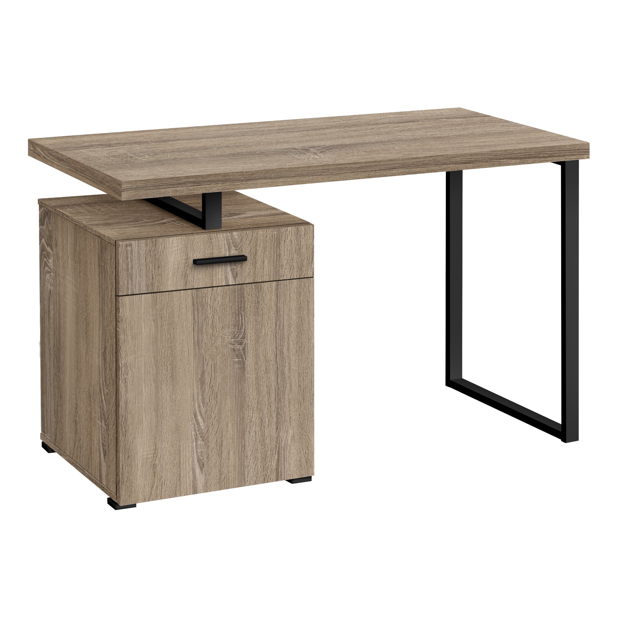 Monarch Specialties I 7764 Bureau, Bureau À Domicile, Ordinateur Portable, Configuration Gauche, Droite, Tiroirs De Rangement, 48"l, Travail, Métal, Stratifié, Brun, Noir, Contemporain, Moderne - Simple Boutique