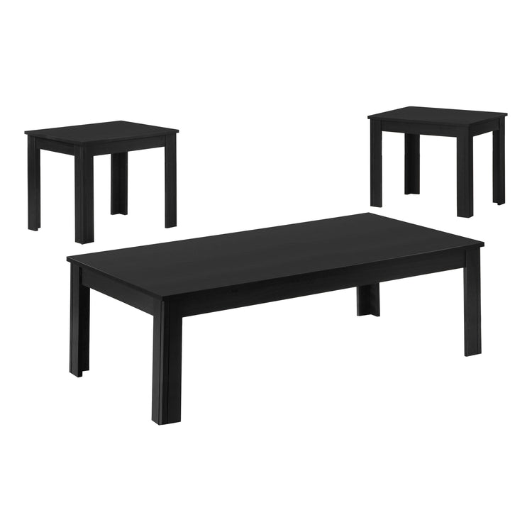 Monarch Specialties I 7840P Ensemble De Table, Ensemble 3pcs, Café, Bout, Côté, Accent, Salon, Stratifié, Noir, Transitionnel - Simple Boutique