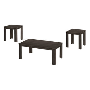 Monarch Specialties I 7863P Ensemble De Table, Ensemble 3pcs, Café, Bout, Côté, Accent, Salon, Stratifié, Brun, Transitionnel - Simple Boutique