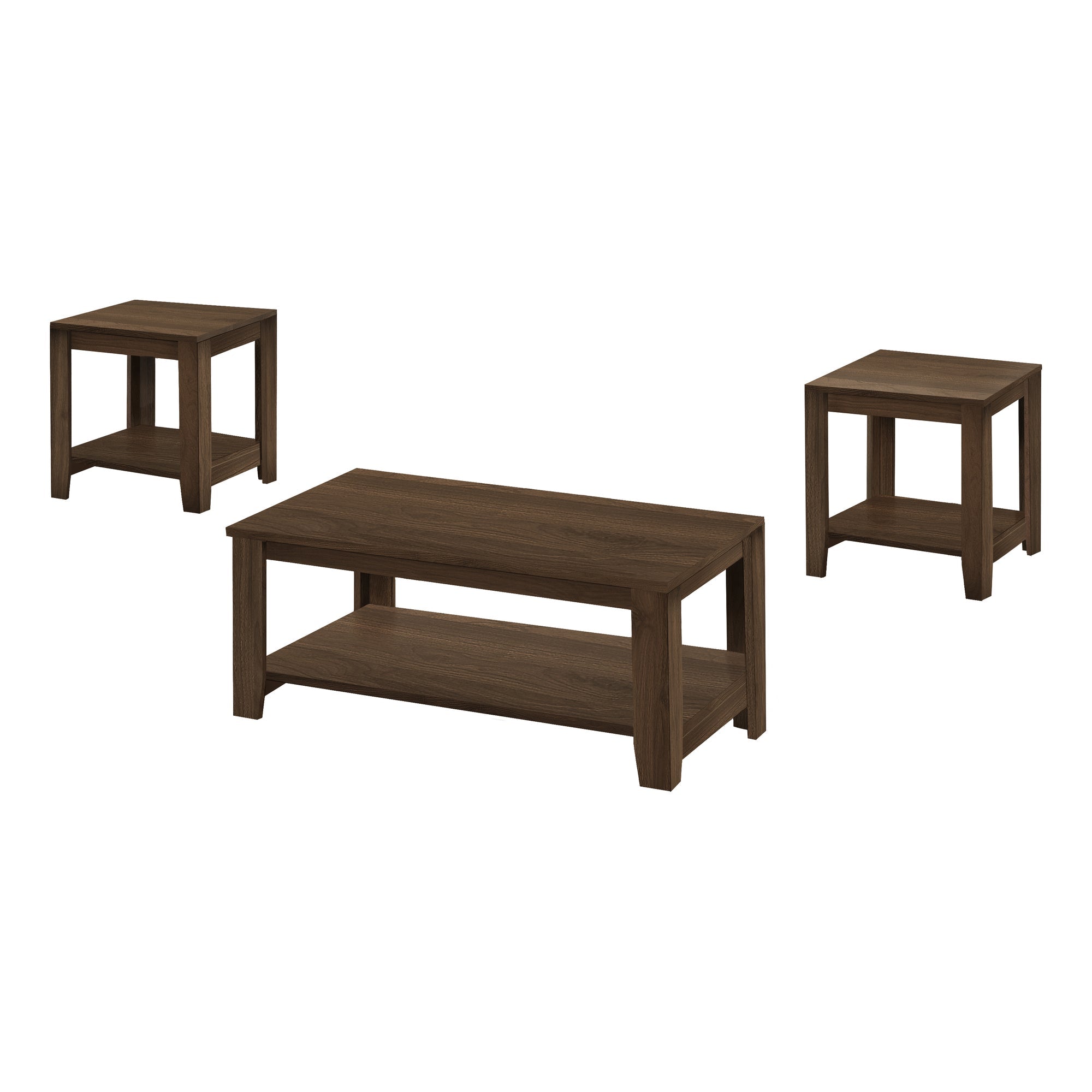 Monarch Specialties I 7882P Ensemble De Table, Ensemble 3pcs, Café, Bout, Côté, Accent, Salon, Stratifié, Noyer, Transitionnel - Simple Boutique